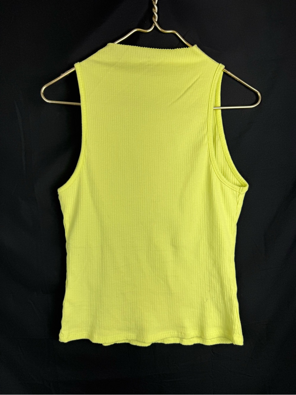 MAEVE ANTHROPOLOGIE Tank Top Women's M Ribbed Pullover Sleeveless Neon Yellow - Picture 6 of 6
